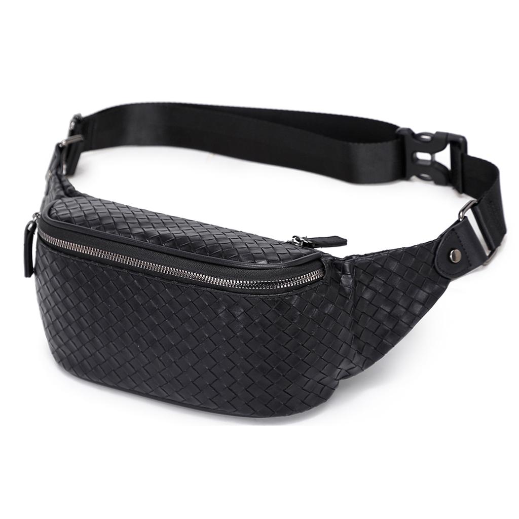 New Slazenger Soft Leather One Shoulder Crossbody Bag, Sling Bag, Fanny Pack Regular Unisex Black SLA8444