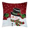 New Christmas Short Plush Pillow Cover Peach Skin Digital Printing Cushion Cover Christmas Snowman Pattern