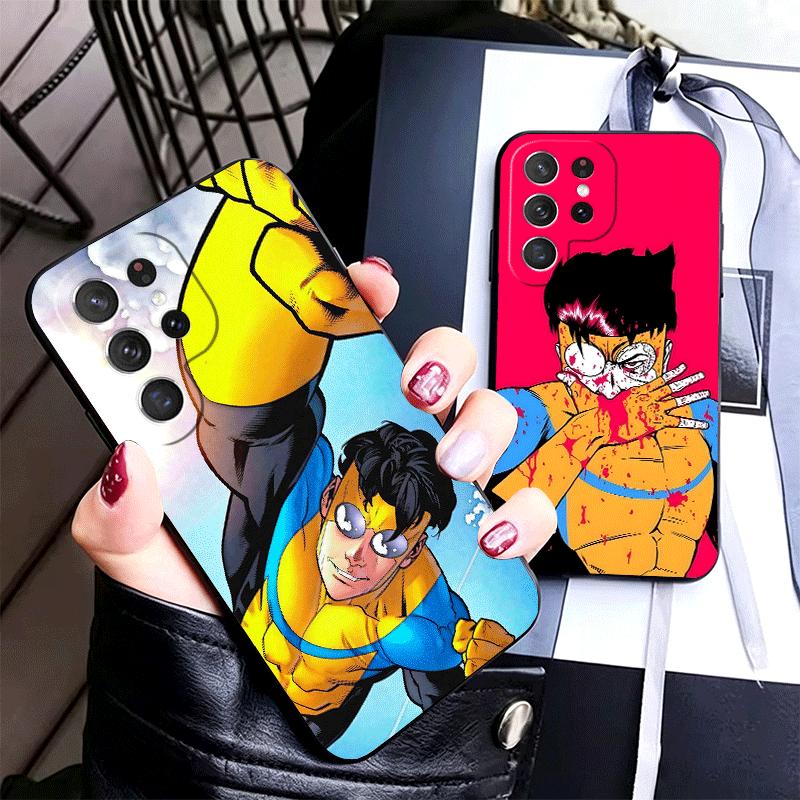 I-Invincible Anime Soft Phone Case for Samsung Galaxy S26 S25 Edge S24 Ultra S23 Plus S22 S21 FE S20 Black Cover Back Shell