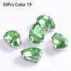 50Pcs/Pack Teardrop Shape Glitter Sewing Rhinestones Diamond Beads Ornament  For Needlework