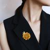 Rhinestone Bee Sunflower Brooch Zinc Alloy Flower Lapel Pin Sweater Cardigan Coat Business Suit Decoration Men Women Clothing Accessories