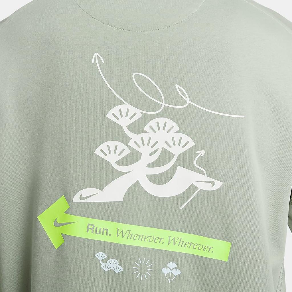 Nike Primární Rychleschnoucí tričko s dlouhým rukávem a kulatým výstřihem Dri-Fit Pánské topy Světle zelená HQ4736370