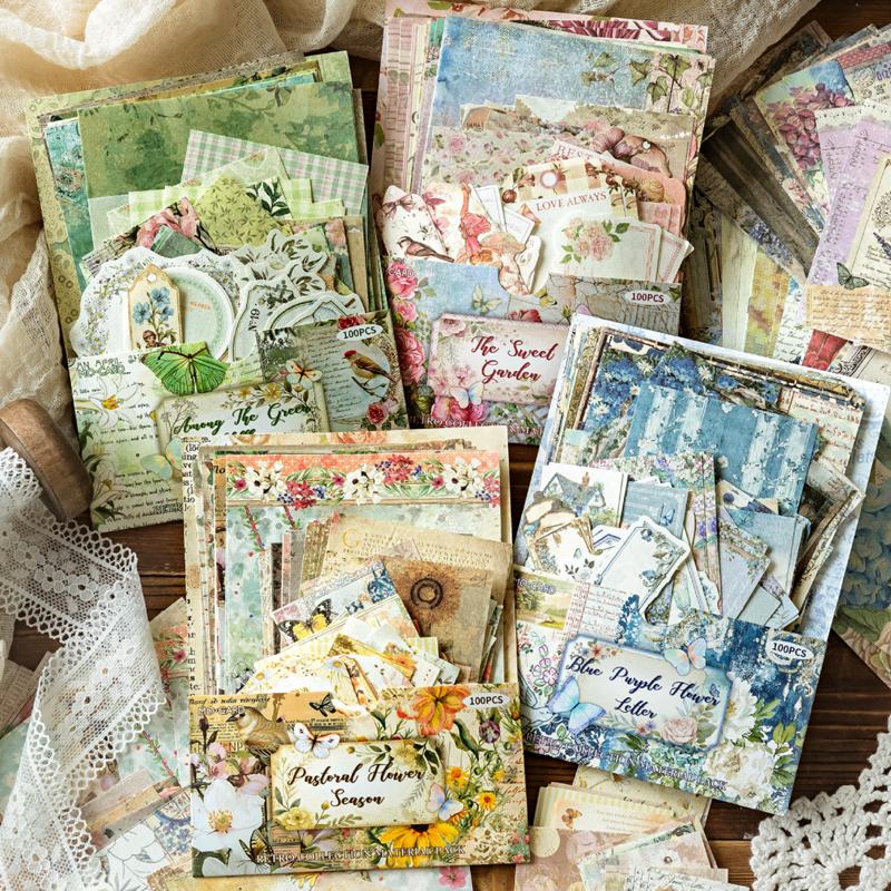 Garden Post Office Collection Paper Material DIY Handbook Collage Journal Notebook Scrapbook Envelope