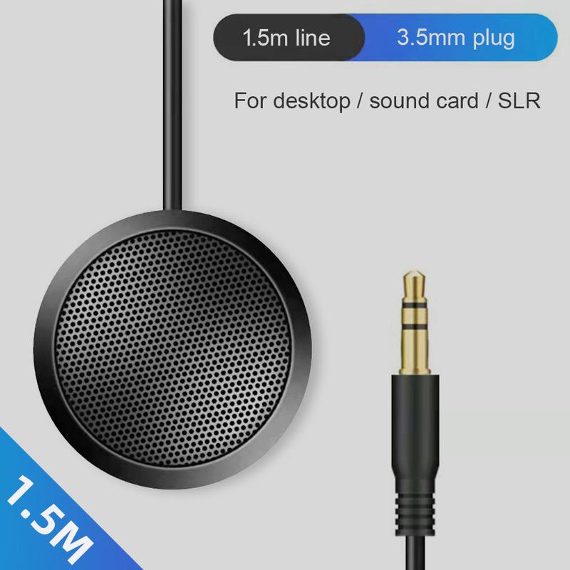 Desktop Conference Microphone 3.5mm Plug/USB Plug Computer Mic 360° Omnidirectional Speakerphone Microphone With Anti-slip Base