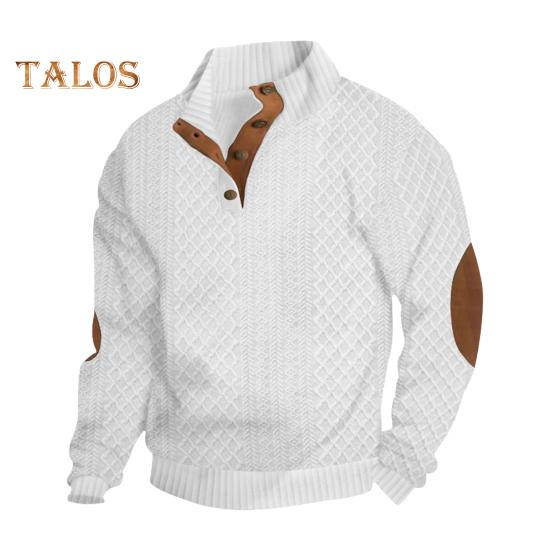 Мужская толстовка с эластичными манжетами, воротником-стойкой, длинными рукавами, жаккардовая ткань в стиле пэчворк, свободная, с пуговицами контрастного цвета, повседневная одежда, школьный топ средней длины XXXL белый