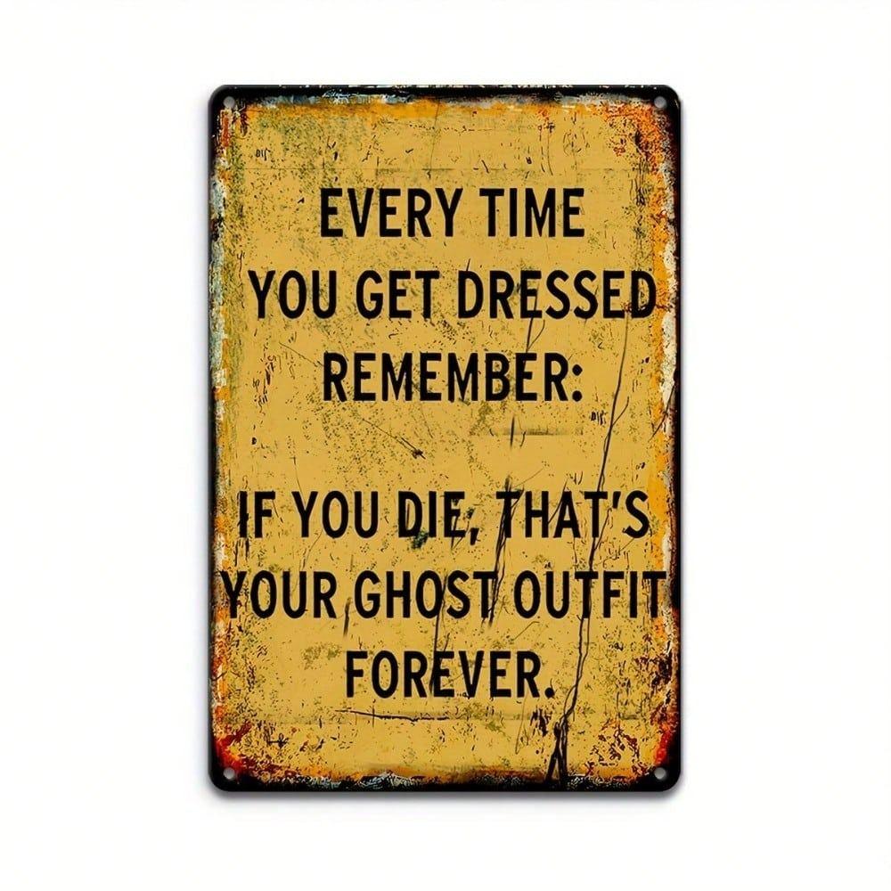 

Metal Poster Wall Art, Retro Halloween Ghost Sign, Funny Pub Bar Decor