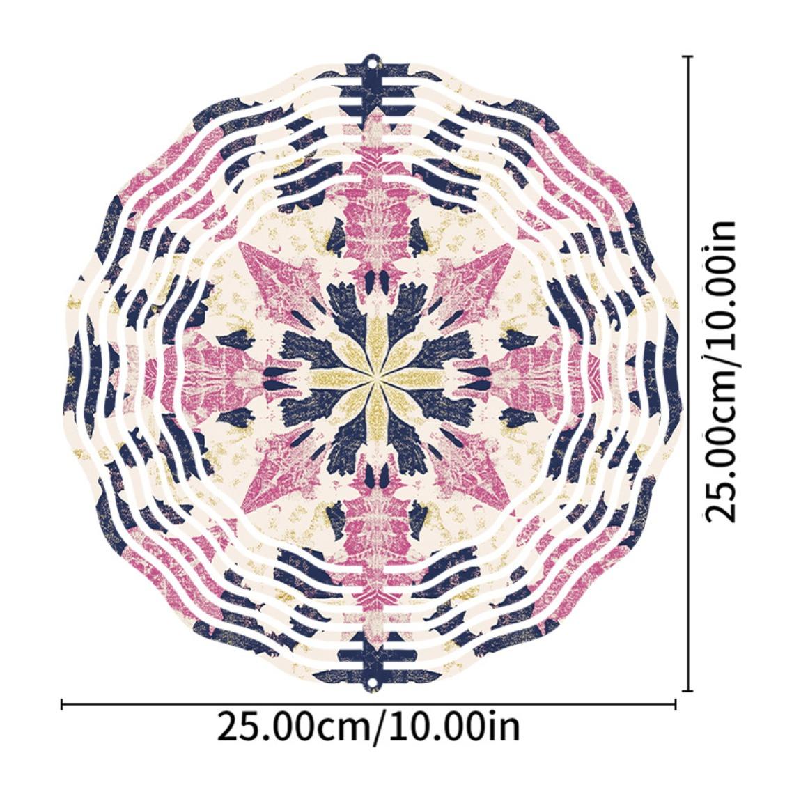 

Винтажный металлический спиннер для ветра Мандала, вырезанный лазером, кинетическое садовое искусство, уличный подвесной декор для всех сезонов, праздничное украшение для дома и двора 01A