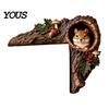 Whimsical Nursery Wall Accent Chipmunk Tree Hollow Door Topper, Woodland Animal Frame Decor, Rustic Wood Creative Birthday Gift for Nature Lovers