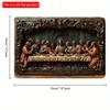2d Flat 30*20cm, Vintage Last Supper Wooden Sign, Rustic Wooden Wall Art, Indoor Outdoor Use, Wooden Material, for Home, Kitchen, Garden, Bedroom, Bar