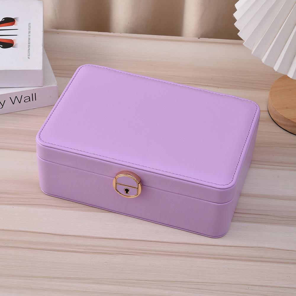 New Special Promotion Portable Pu Leather Jewellery Ring Necklace Storage Case Rectangle Travel Jewelry Box Packaging