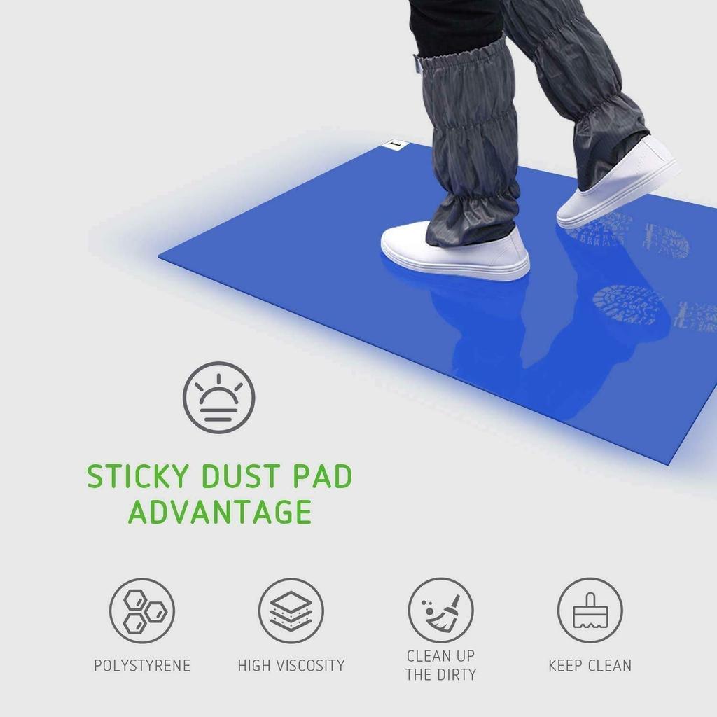 INTBUYING Adhesive Clean Mat Shoe Dust Cleaner Sheet Replacement High Adhesive 37x45cm Blue 30 Sheets Box of 10 Sheets Eligible Invoices Available