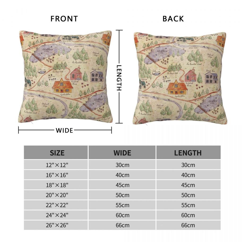 Anne Of Green Gables Avonlea Square Pillowcase Polyester Linen Velvet Creative Zip Decor Pillow Case Home Cushion Cover