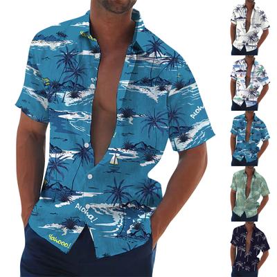 Hawaiian Shirt For Men, Men's Vintage Button Down Bowling Shirts Short Sleeve Summer Beach Shirt