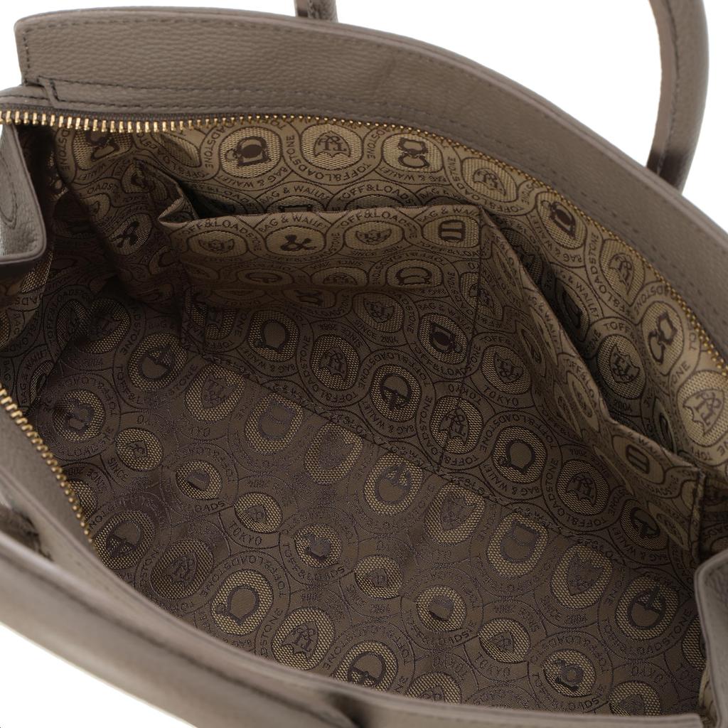 Toff & Loadstone Jolie Light Shrink (M) Handbag with Shoulder Strap, Embossed Cowhide Leather, One Size, Etoupe Greige