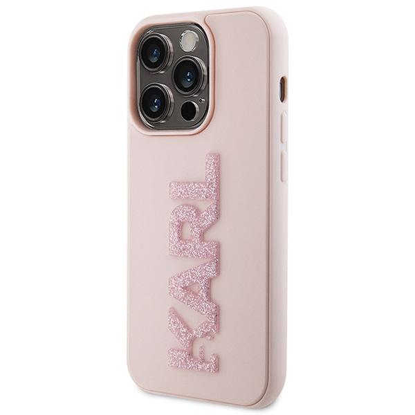 Karl Lagerfeld KLHCP15L3DMBKCP iPhone 15 Pro 6.1" Pink Hardcase 3D Rubber Glitter Logo