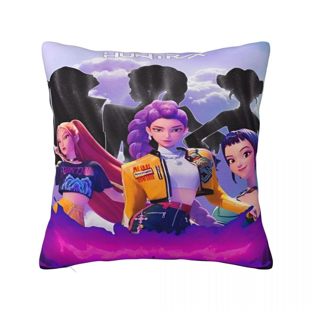 Kpop Demon Hunters Huntrix Printed Pillowcase Cushion Cover Pillow Covers Warm Home Decoration Square Multiple Sizes