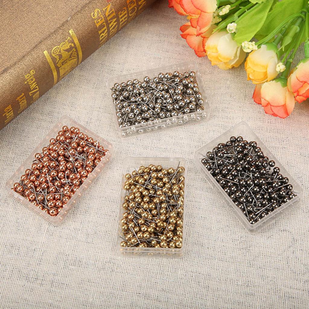 800pcs Multi Color Round Pearl Head Pins Dressmaking Sewing Fixed Marking Tool