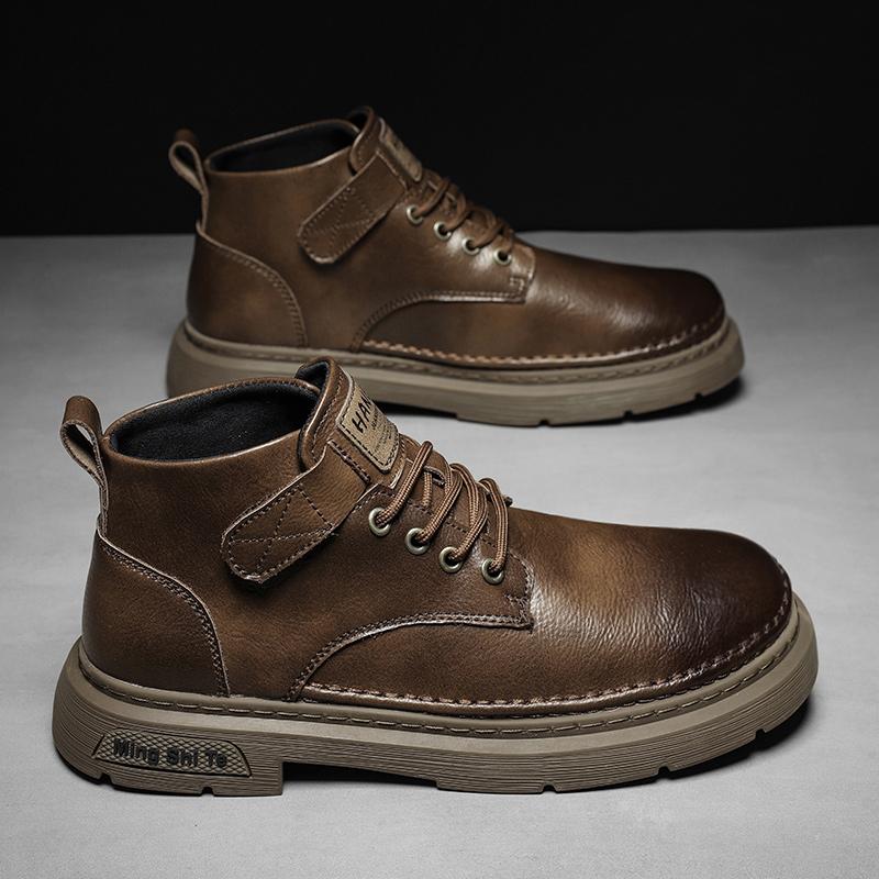 

Мужские ботинки-пустыни 2024 года, трендовая мужская обувь, универсальные высокие мужские ботинки для активного отдыха, мужские ботильоны из натуральной кожи 39 коричневый