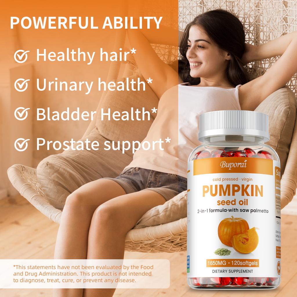 Pumpkin Seed Oil - Saw Palmetto - Hair Growth, Urinary Tract and Prostate Health