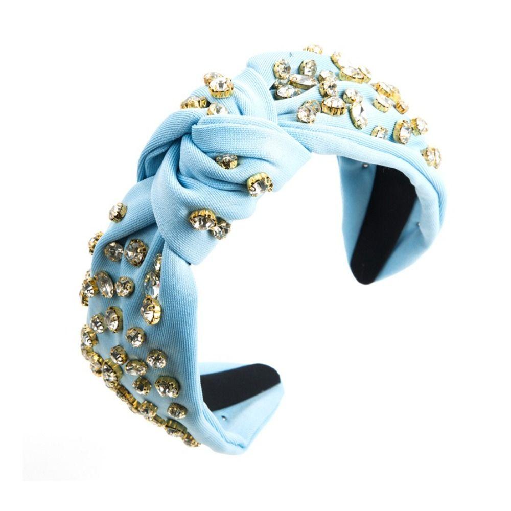 Full Diamond Knotted Headband Exaggerated Design Rhinestone Headband Women's Hair Accessories