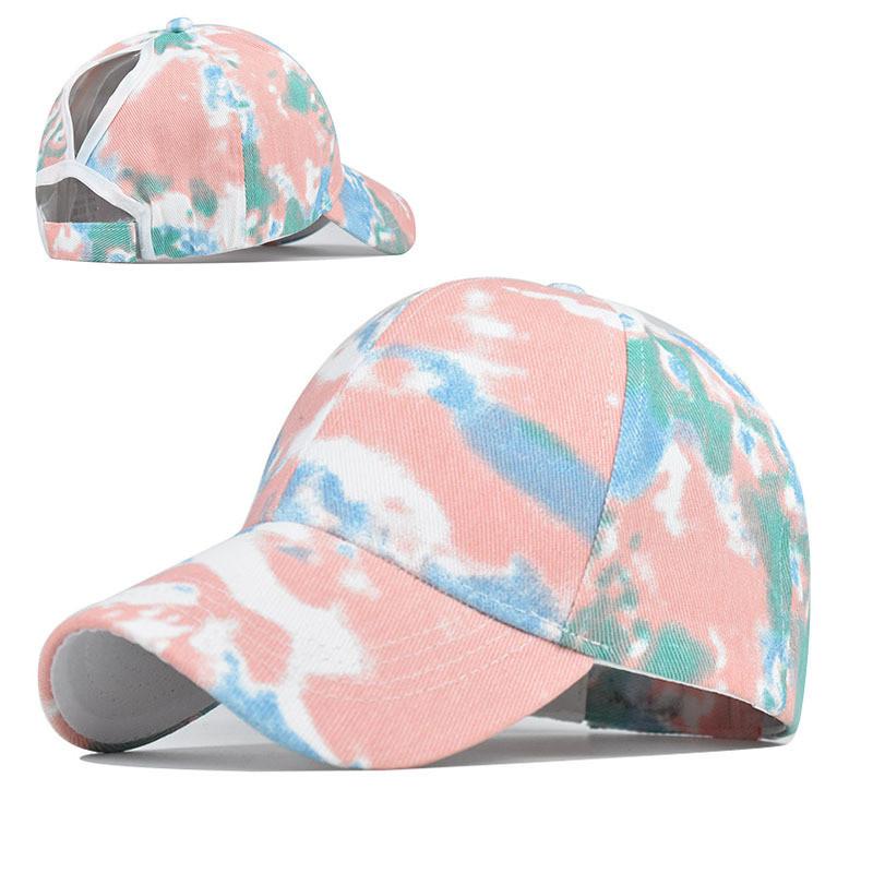 Fashionable Tie-dye Ponytail Hat In Various Colors For Outdoor Activities Women's Sun Visor Cap