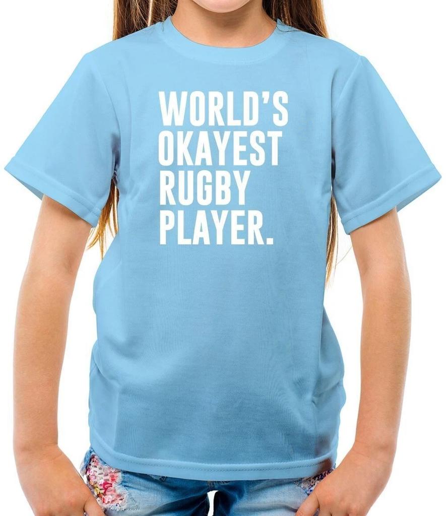 World's Okayest Rugby Player - Kids T-Shirt - Funny Love Equipt Gift