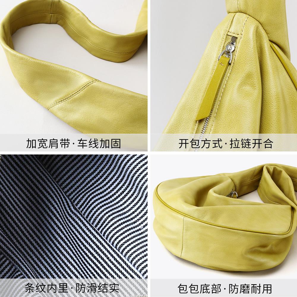 First layer cowhide dumpling bag women's high-end messenger bag can come to the picture to sample genuine leather women's bag