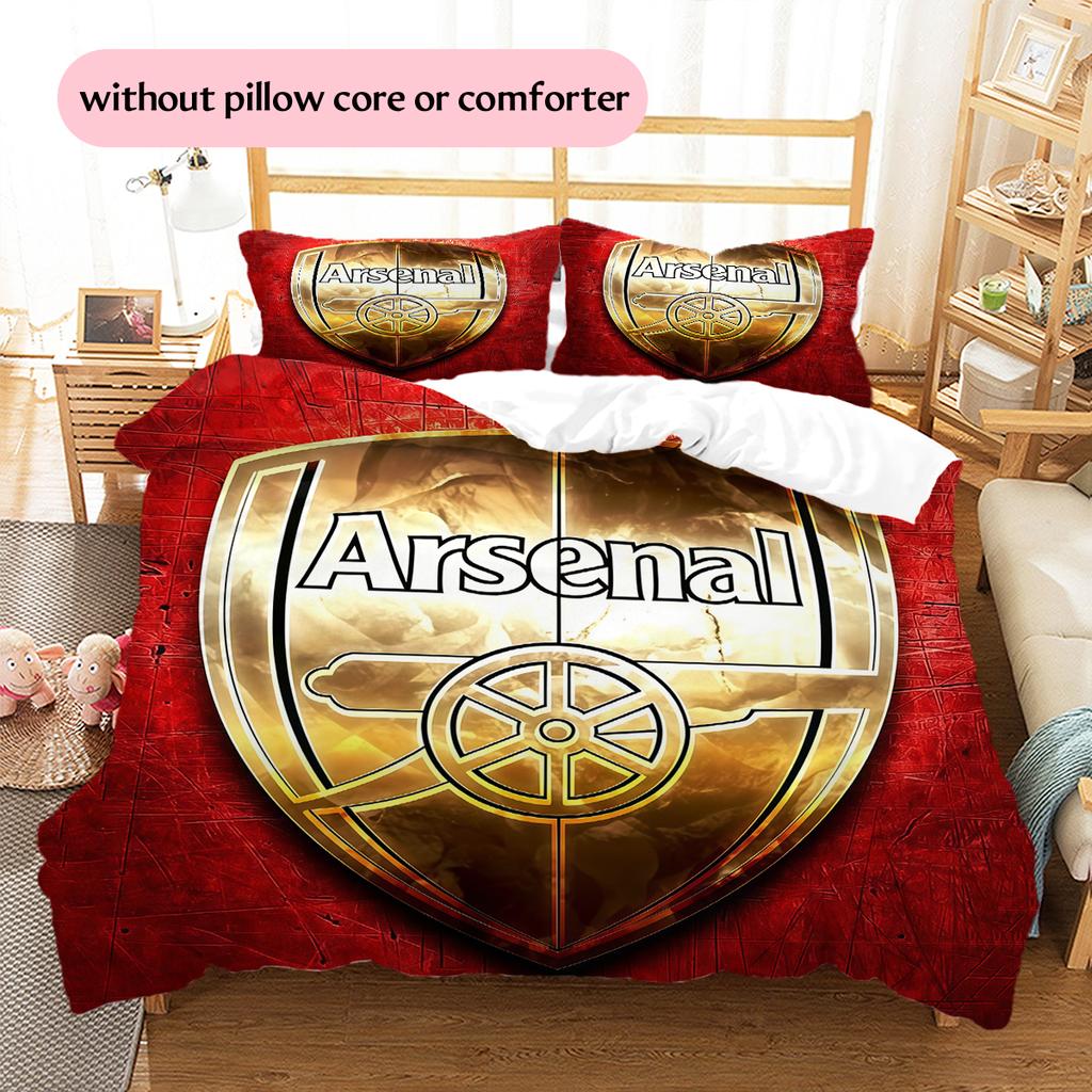 Biancheria da letto con motivo Arsenal Football Club Decorazione per la casa Regalo di compleanno (1 * copripiumino + 2 * federa, senza nucleo)