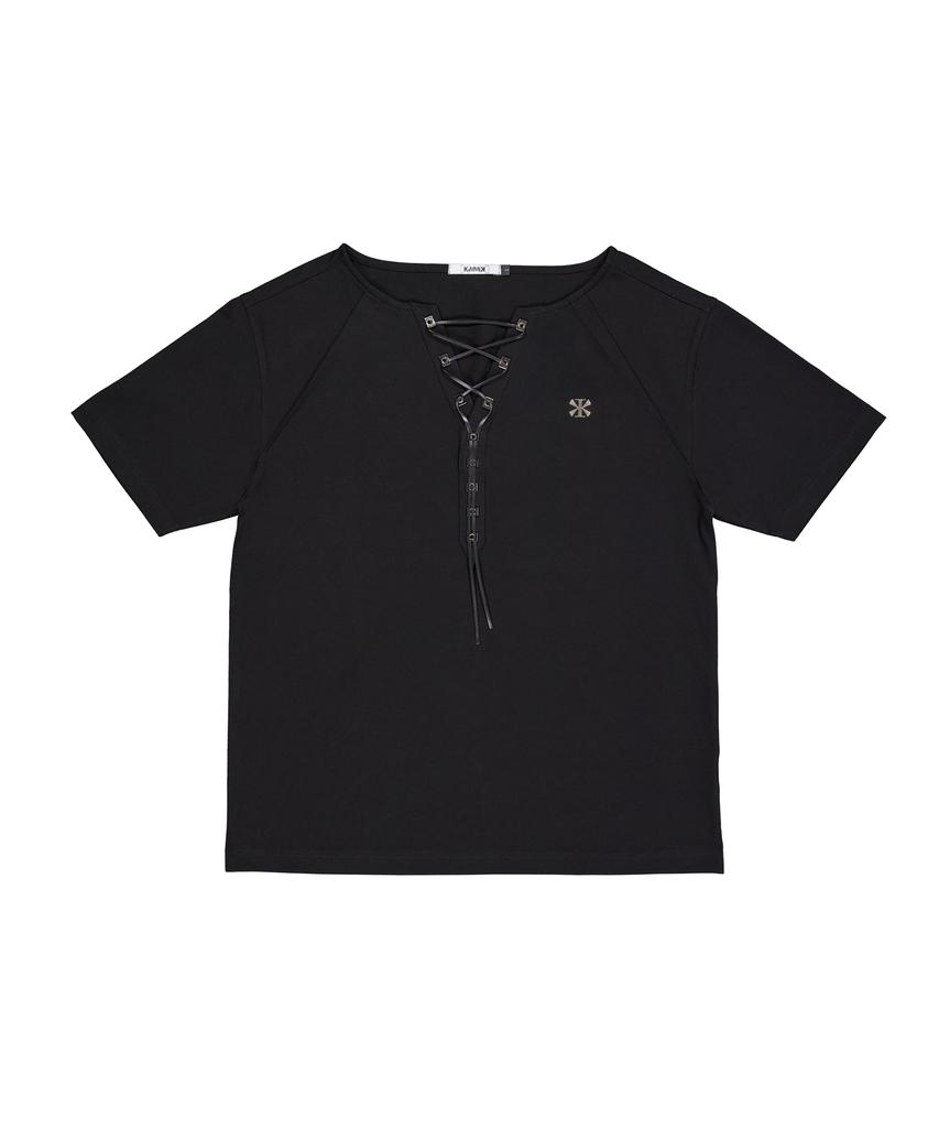KIMMICK Bistoux Pique Short Sleeve (Black)