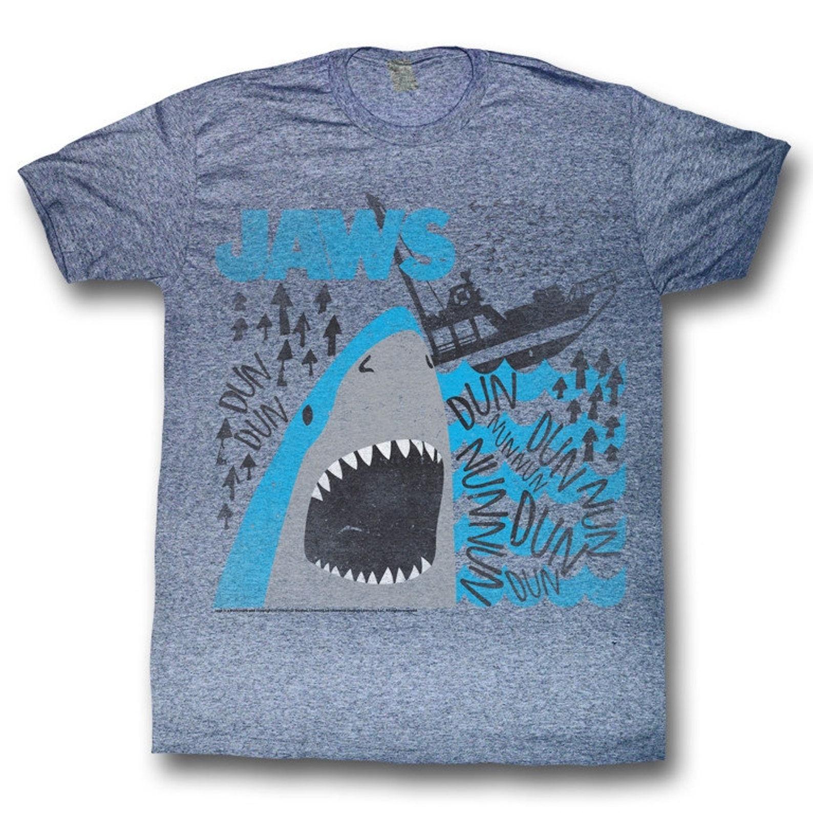 Jaws Dun Nun Vintage Blue Heather Adult T-Shirt S