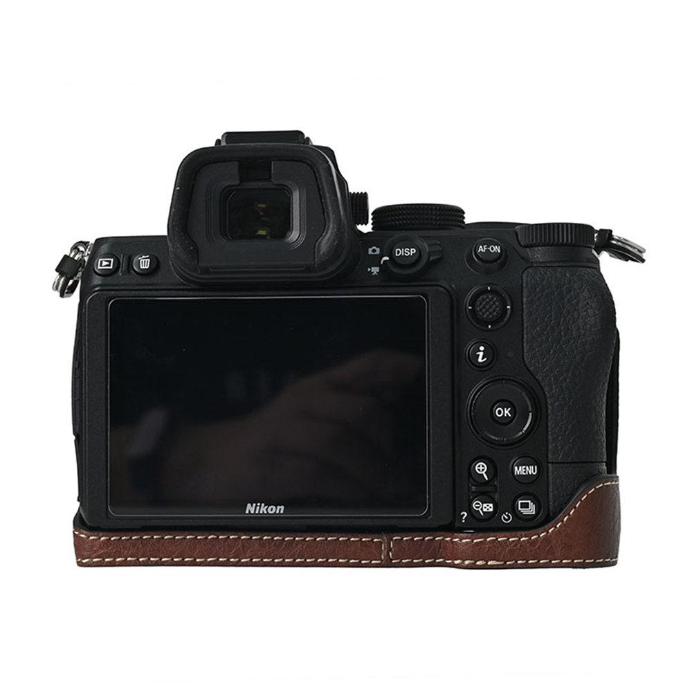 PU-Leder Kamera Halbtasche für Nikon Z6II Z7II Z5 Bodenöffnung Magnetabdeckung