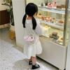 Entzückende Prinzessin Perlen Handtasche Für Mädchen Mini Pu Leder Umhängetasche