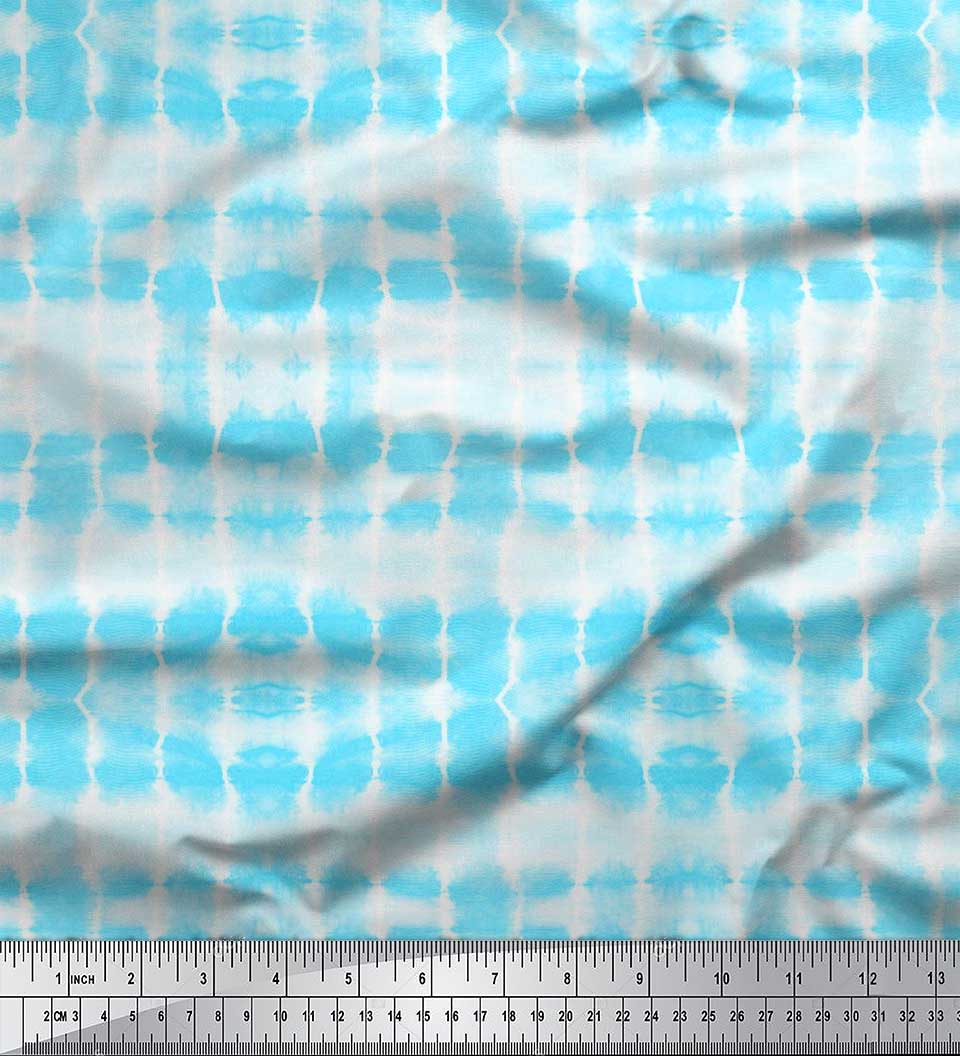 

Японська креп-сатин Soimoi Шкура тварин Декоративна тканина Tie-Dye з принтом метр 42 дюйма 42 Inch Wide - Poly Crepe синій