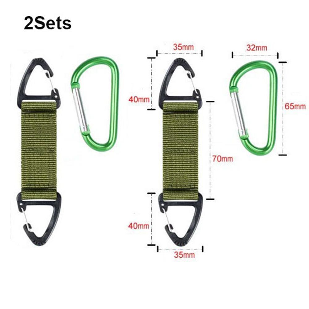 

2sets Plastic Quickdraw Carabiner 2 Styles Triangular Hook Holder Tool Outdoor Hike Accessories Green Style 2