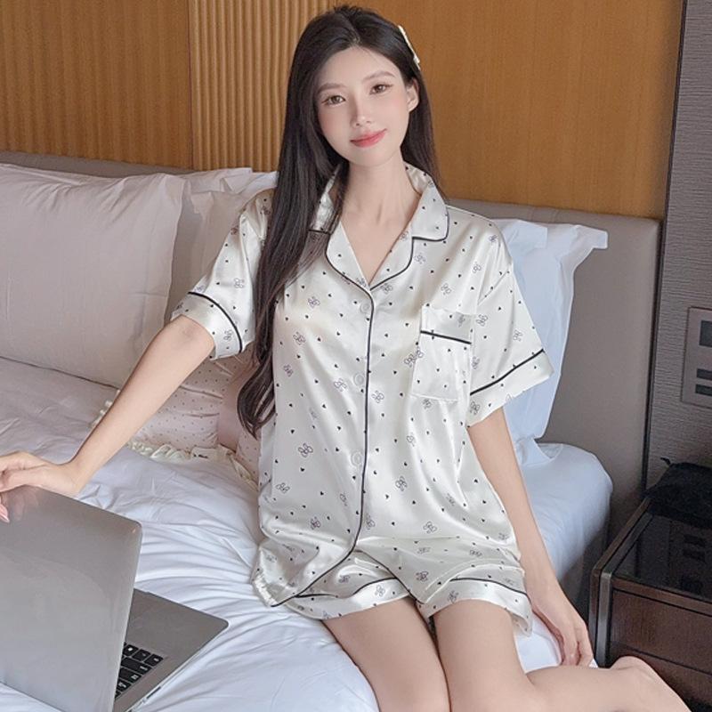 Premium Summer Small Fresh Short-Sleeved Shorts Sweet And Cute Loungewear Student Dormitory Suit Can Be Worn Outside