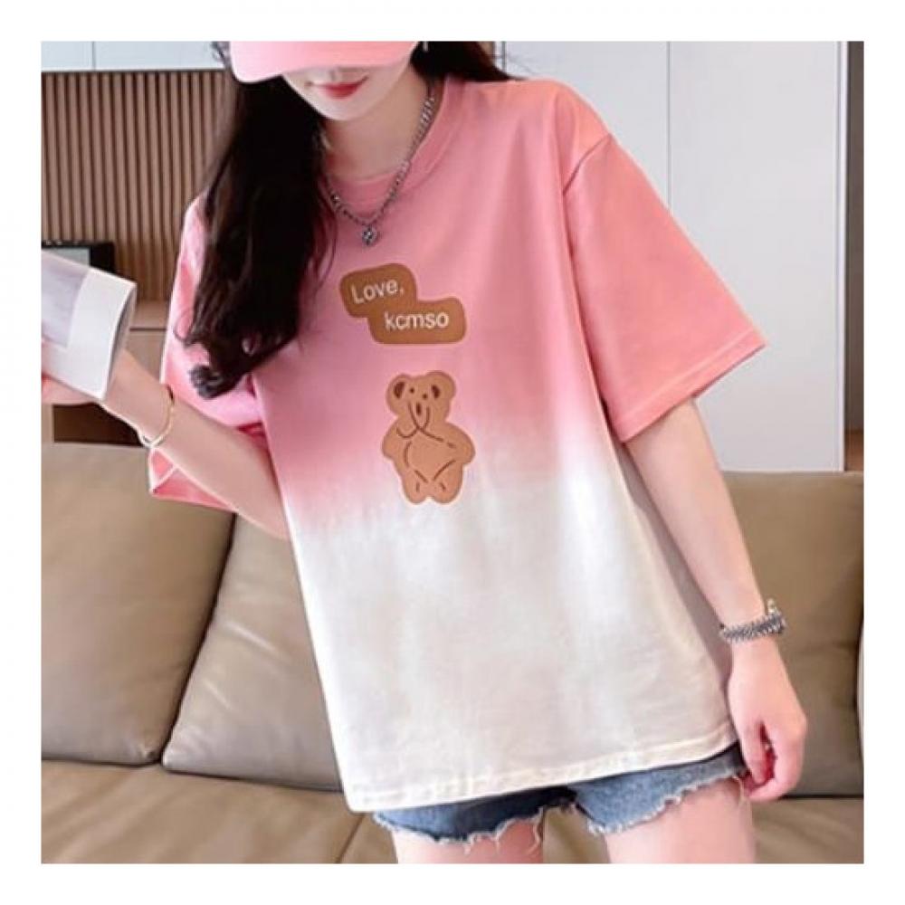 Navava Casual GradienT Bear ShorT Sleeve T shirT nT1528