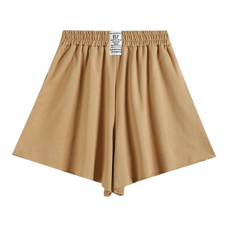 

High Waist Slimming Longer Leg Loose A- line Outerwear Short Pantskirt Casual Fashionable Stylish Wide Leg Shorts Summer Women s Clothing Khaki-High quality Edition One size