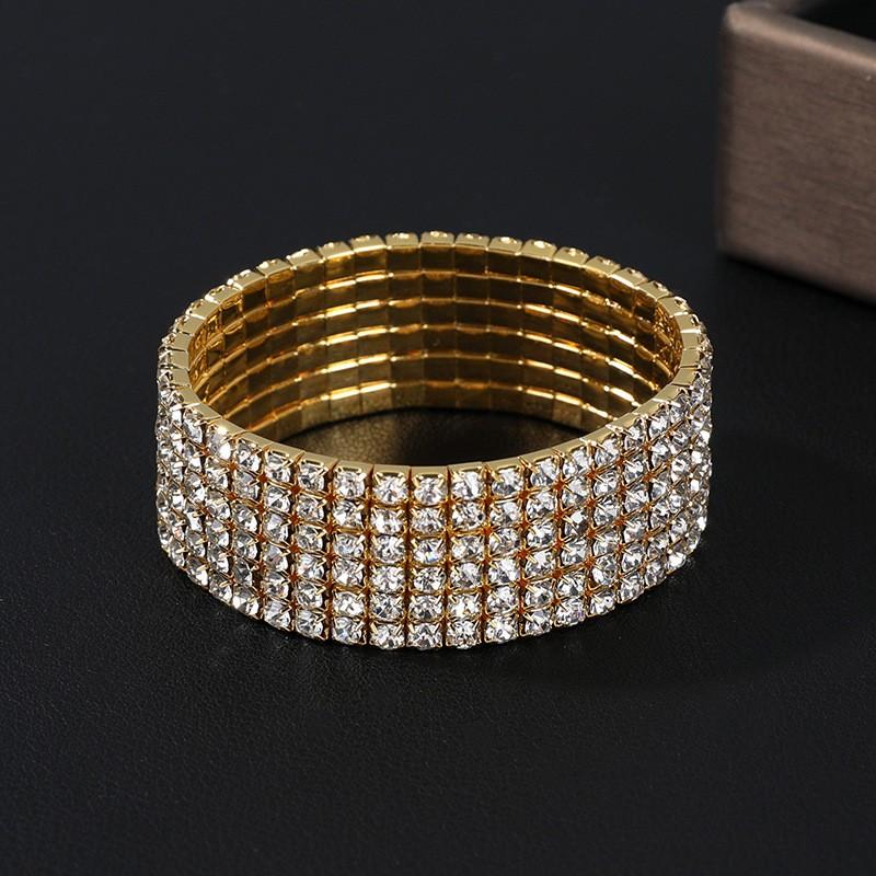 Europe and the United States  Bracelet, Simple INS Style Girl Row Bracelet Female 8 Row Diamond Shiny Combination