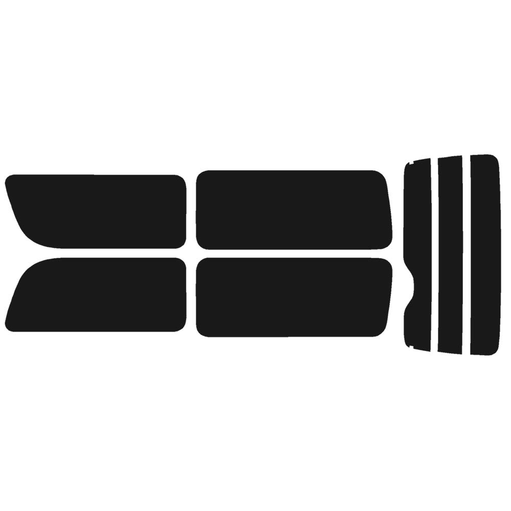 Velocity Rear View Film Set for Toyota Hiace 200 Series Vans Single Dark (Long, Standard, 5-Door, 2nd-Row Window, Smoke)