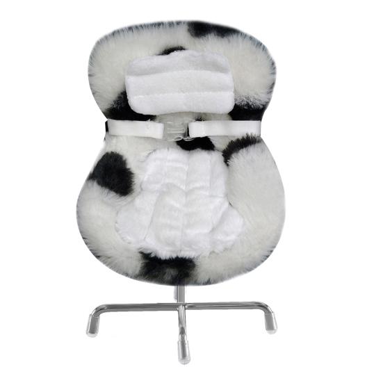 

Кукольное автокресло с ремнем безопасности, плюшевое кукольное кресло-диван, многофункциональный декор салона автомобиля черный белый