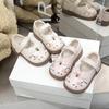 Fashion Girls' Shoes Spring New Kids Embroidered Leather Shoe Soft Soled Girls Casual Shoes Anti Slip Child Performance Shoe