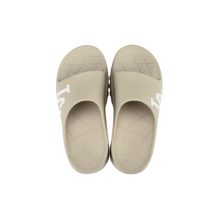 MLB Slipper Rubber Sole Slip Resistant Slide Slippers Unisex Khaki 32SHHP111-07B