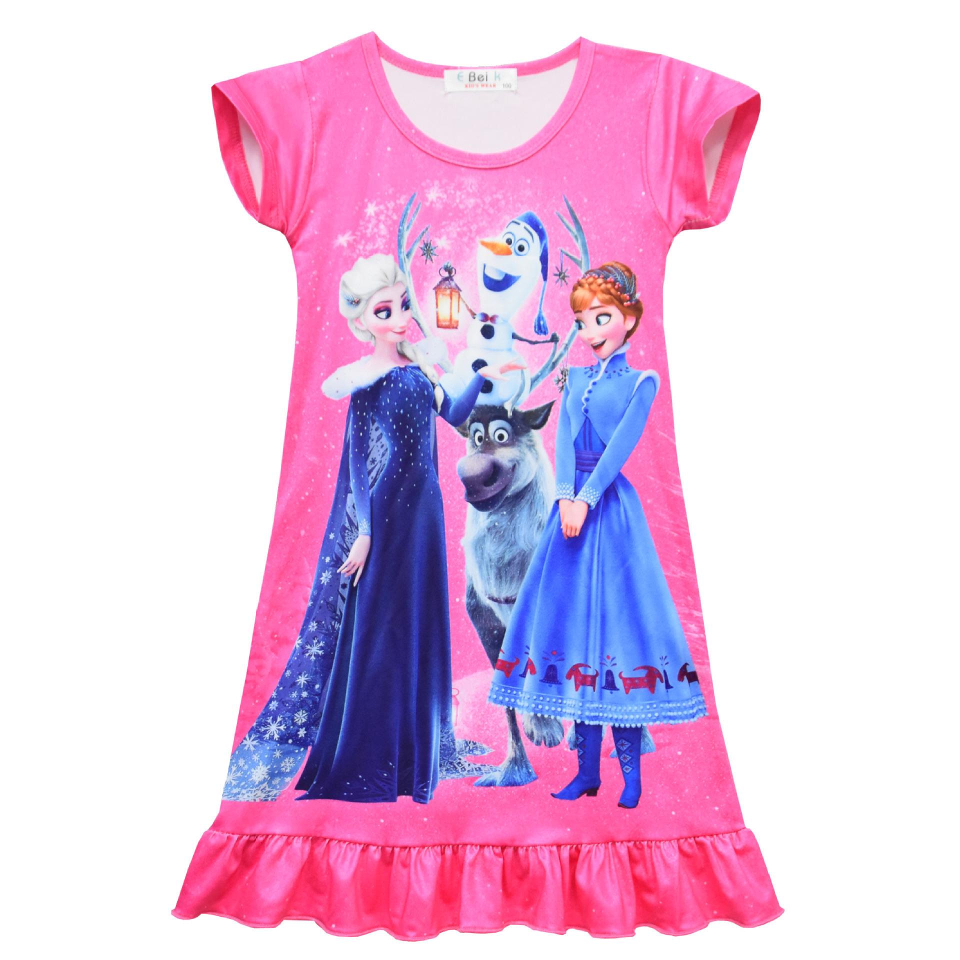 

Animated Frozen Printed Dress, Children S Loungewear Pajamas Pajamas Skirt 3110 100 розы красного