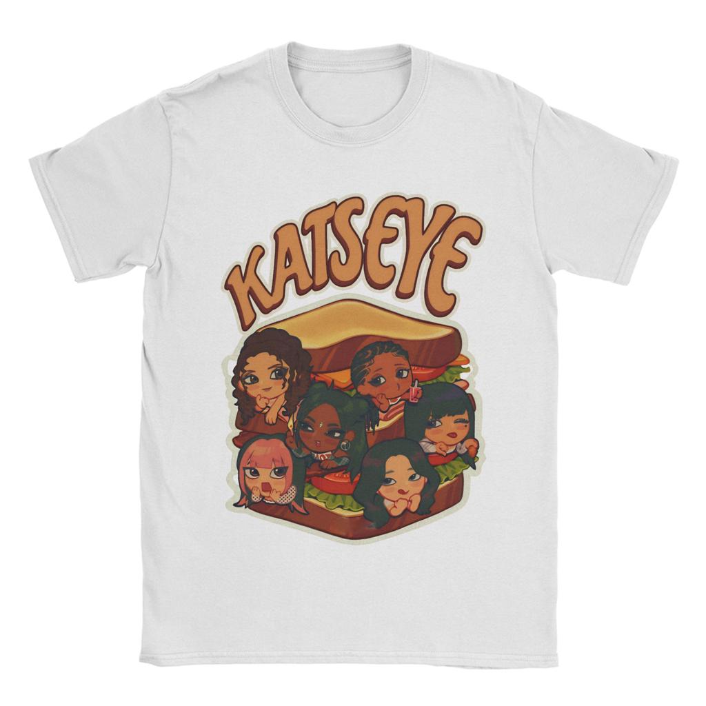 Novelty Katseye Kpop Idol TShirts Unisex Unisex Crew Neck Cotton T Shirt Beautiful Chaos Album Short Sleeve Tees Gift Idea Tops
