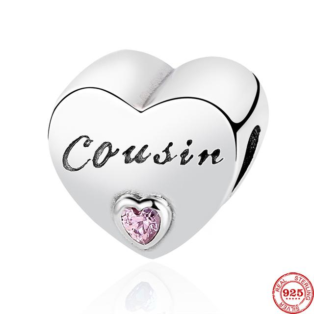 Fit Bracelet Original Mode 925 Argent Sterling Nan Grand-mère Papa Soeur Fille Femme Maman Meilleur Ami Tante Je T'aime Coeur