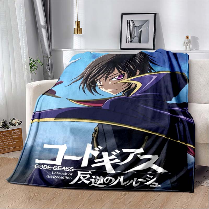Code Geass Lelouch Anime Portrait Flannel Throw Blanket, Soft Warm Lightweight Blanket for Sofa Bed Home Decor