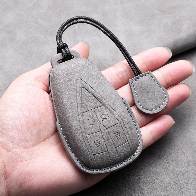 Leather Car Key Case Cover Fob For Changan CS35PLUS CS35 Plus CS55 PLUS CS75 PLUS Eado UNI-T UNI K Oushang X5 X7 EV 2019-2025