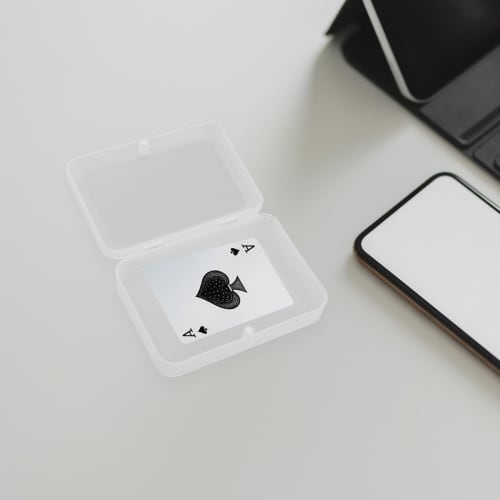 CORHAD 6-Piece Plastic Playing Card Organizer/Storage Box with Lid, Deck/Poker Holder, Clear Storage Box