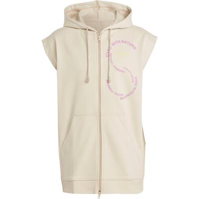 adidas X Stella McCartney Letter Print Zip-Up Sleeveless Hoodie Unisex Tops Magic-Light-Brown IA7717