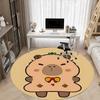 1pc Capybara Gingerbread Man Chair Carpet for Office, Soft Flannel Throw Mat, Perfect for Office, Holiday Party Decoration Choice Yy260209036